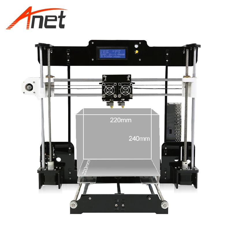 Высокая точность двойной экструдер Prusa i3 3D комплект принтеров Anet A8M imprimante 3d DIY