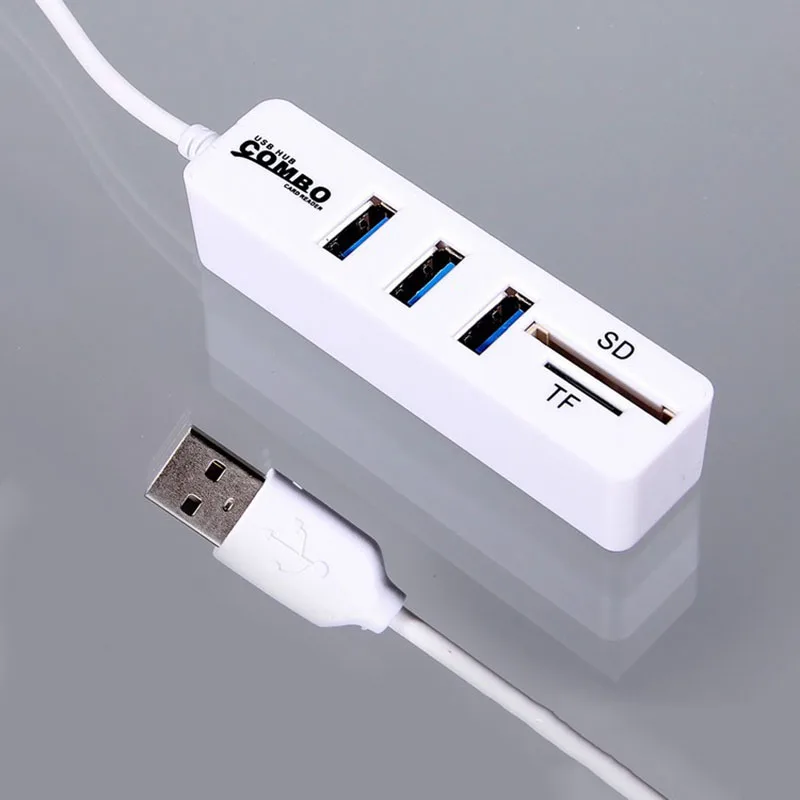Новейшие комбинированные 3 USB2.0 концентраторы MicroSD SD TF USB2.0 MicroUSB универсальный картридер дизайн для портативных ПК Notbook Macbook
