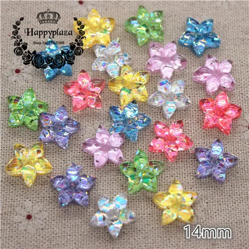 star 50 шт Новые разноцветные блестящие полимерные цветы/бант/корона/кролик/круглые плоские с оборота кабошон Сделай Сам телефон/Ремесло Украшение - Цвет: star