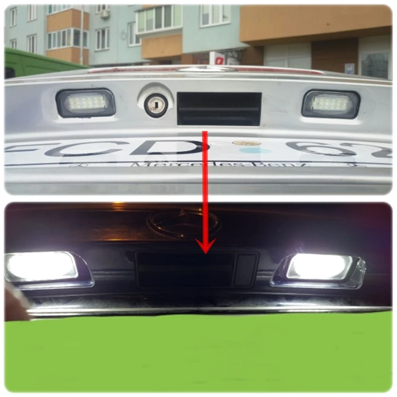 2x 18 SMD светодиодные лампы для номерного знака Mercedes Benz C Class W203 Sedan SL R230 CLK W209 C209 A209