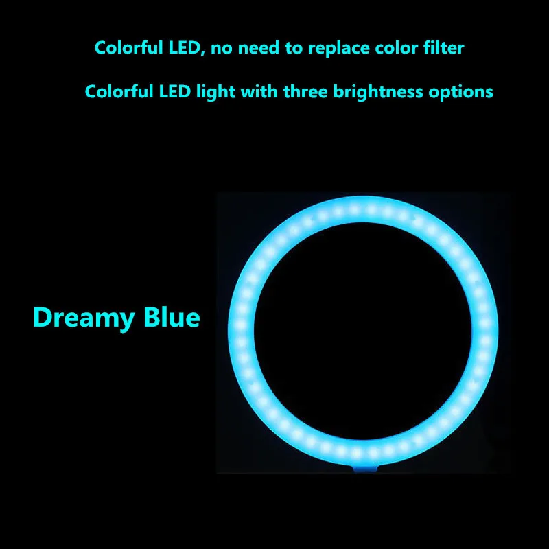 

Mamen 13inch Photography LED Selfie Ring Light Brightness Stepless Adjustment With Tabletop Bracket For Makeup Video Live Studio