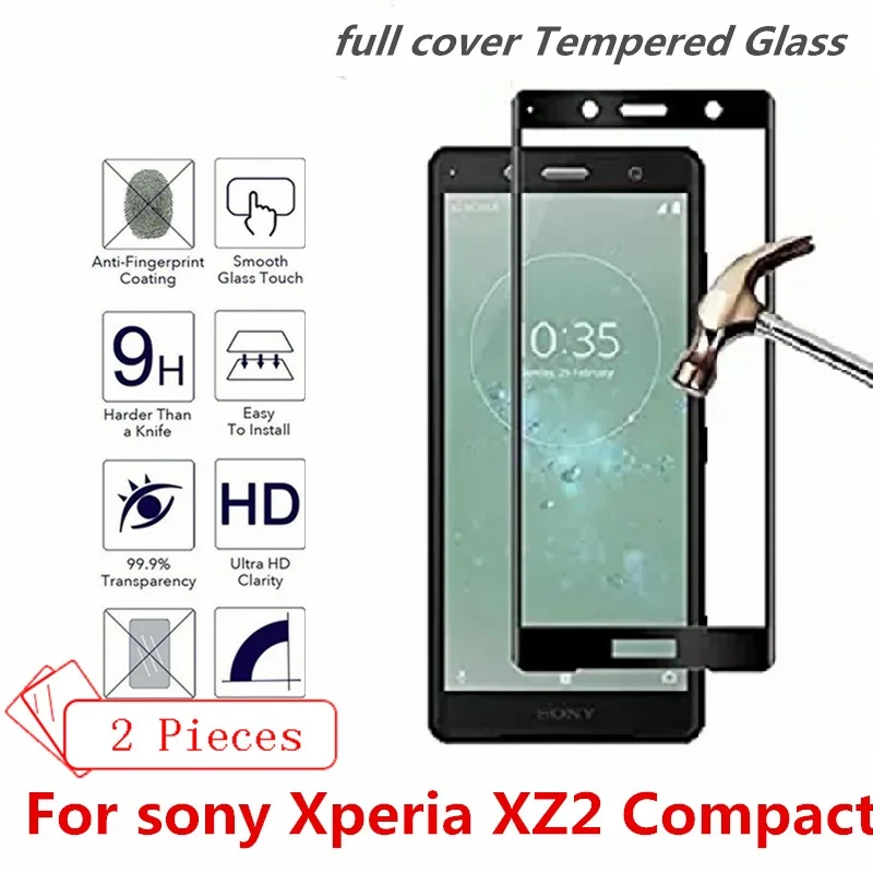 2 шт. закаленное противоударный Стекло для SONY Xperia XZ2 компактный чехол экран