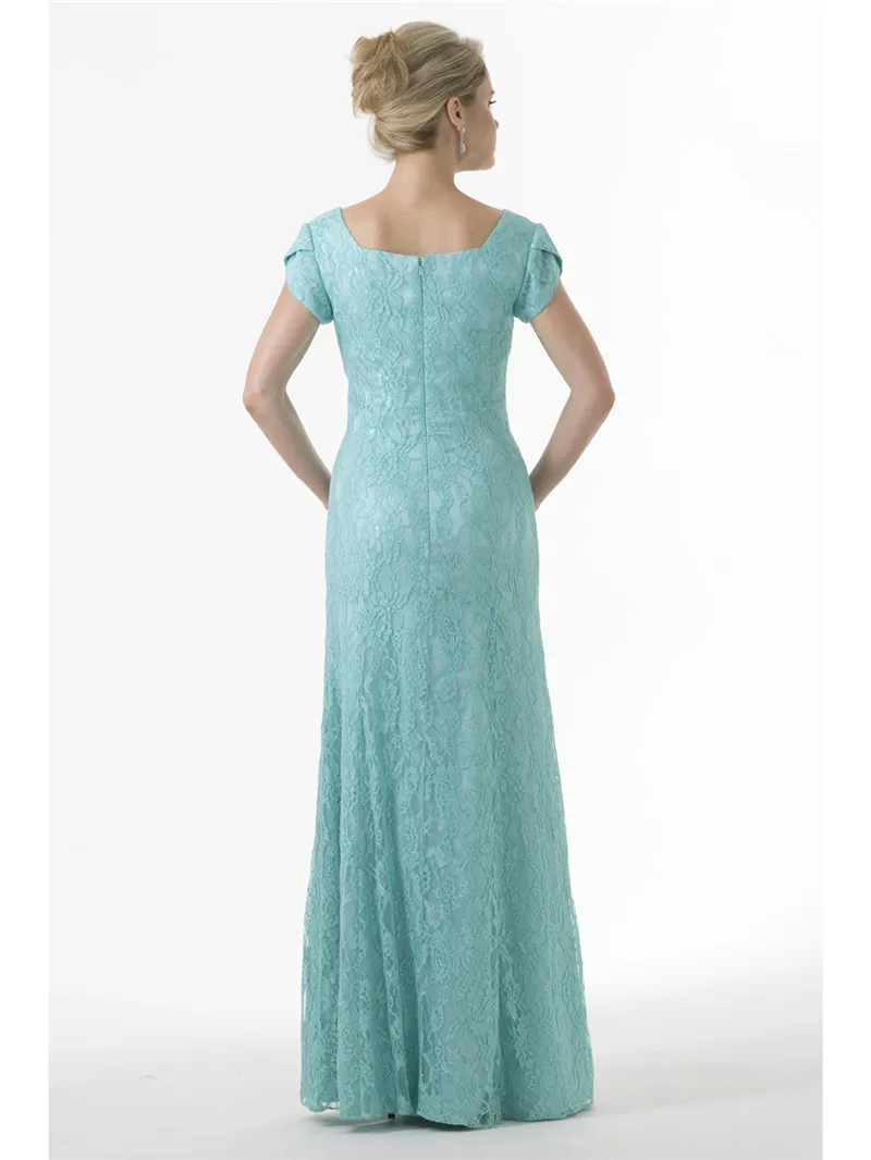 Кружева мятного зеленого цвета скромные платья для подружки невесты с Кепки