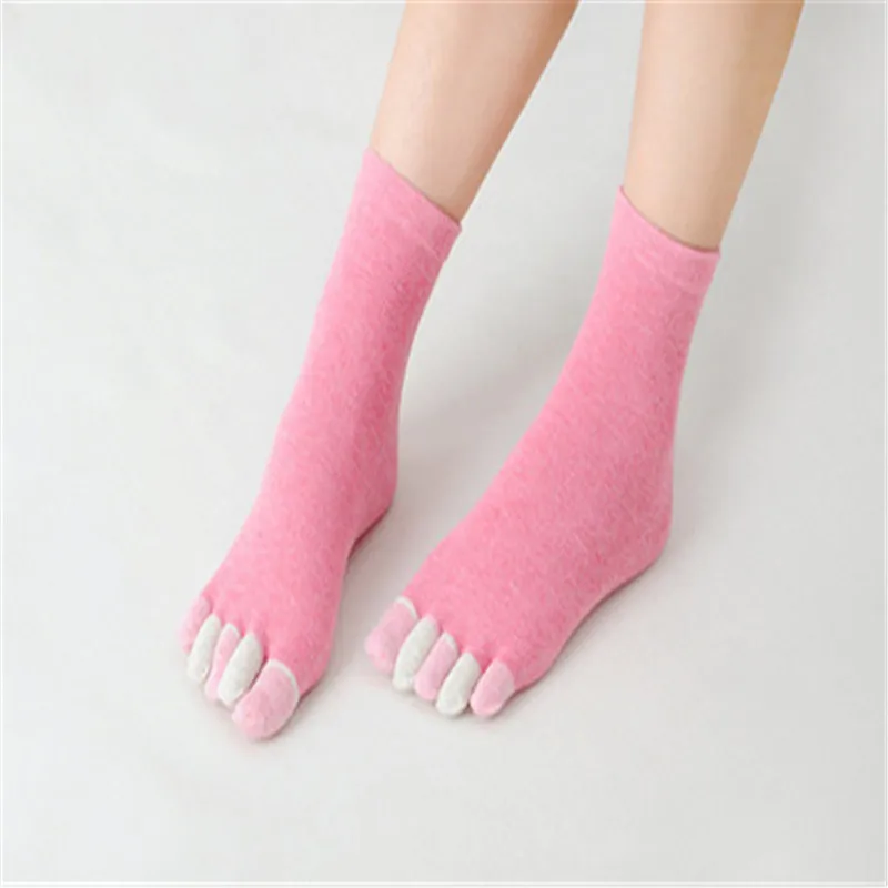 New Style Autumn and Winter Women Five Finger Socks Cute Colorful Cotton High Ankle | Женская одежда