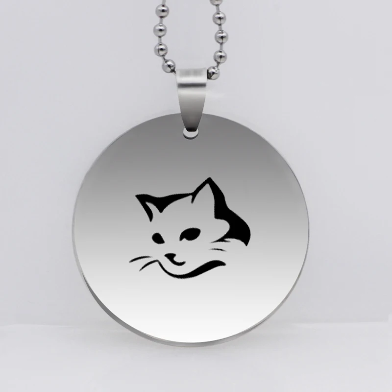 

Ufine animal jewelry dad gift pendant army card cat head stainless steel customed necklace N4482