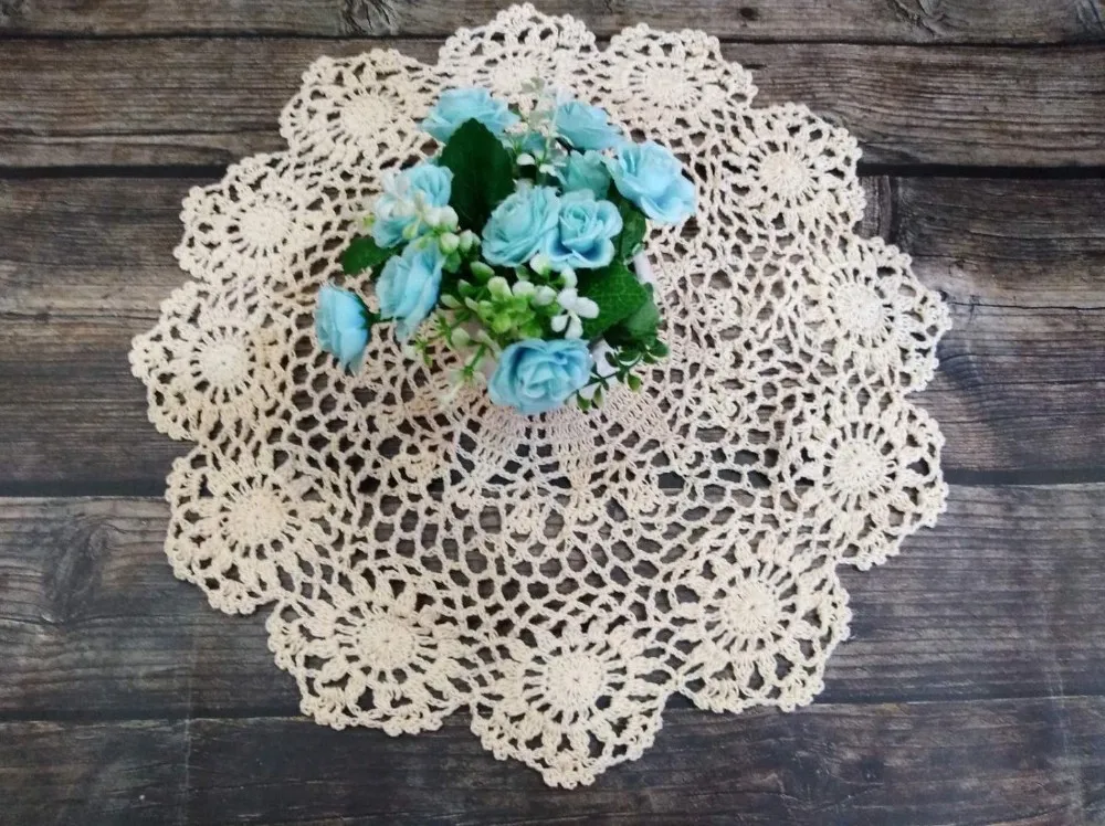 Круглая нежная подставка для кофейного столика 40 см|Скатерти| |