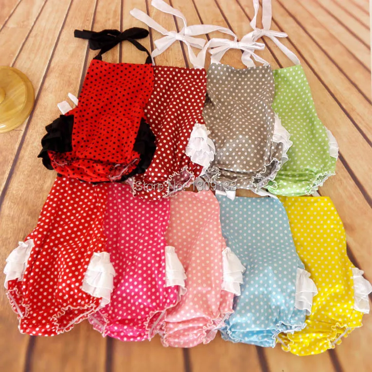 Детский хлопковый комбинезон в горошек с оборками | Мать и ребенок