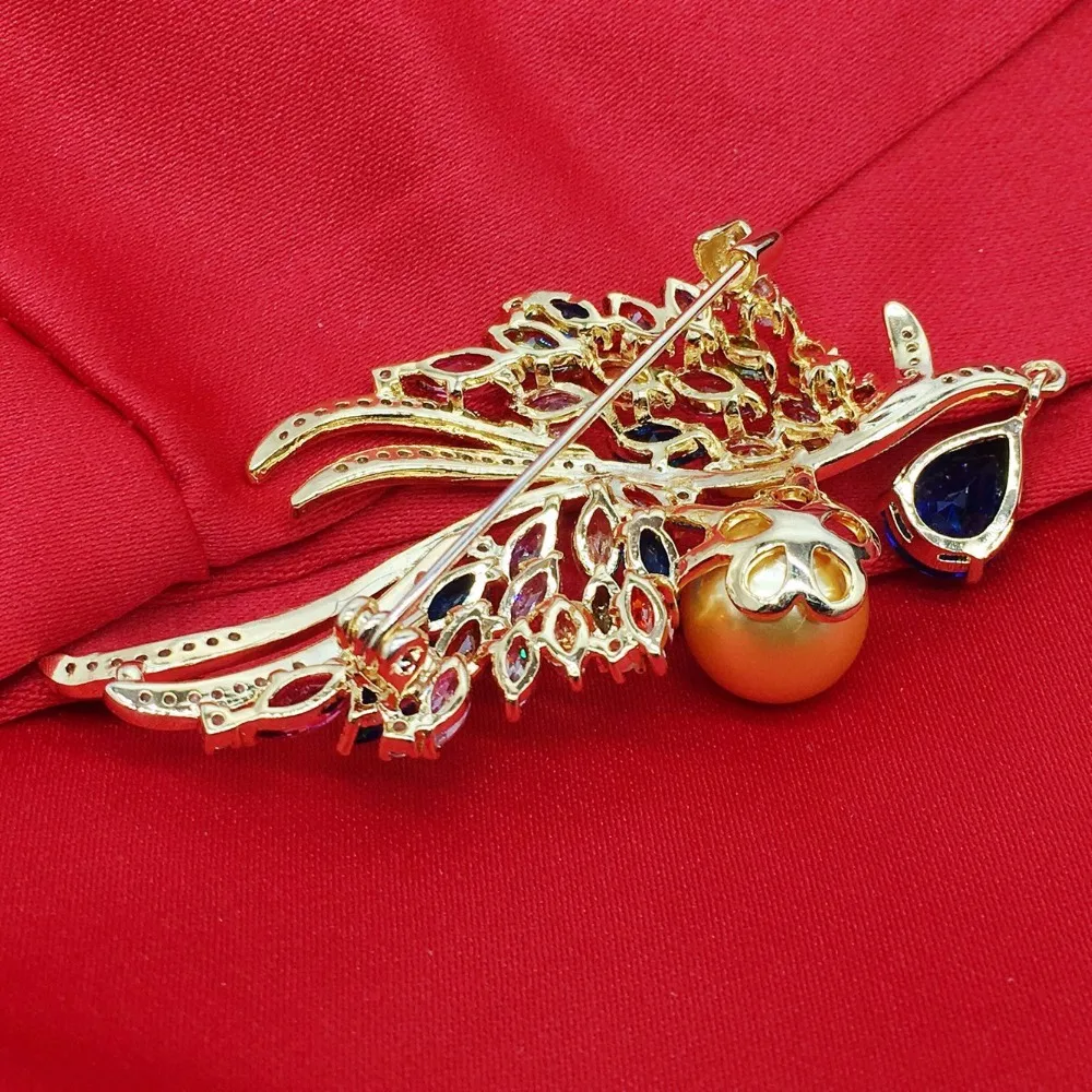 Женская Брошь в виде снежинки ALPHONSE Элегантная с жемчугом и цирконом для