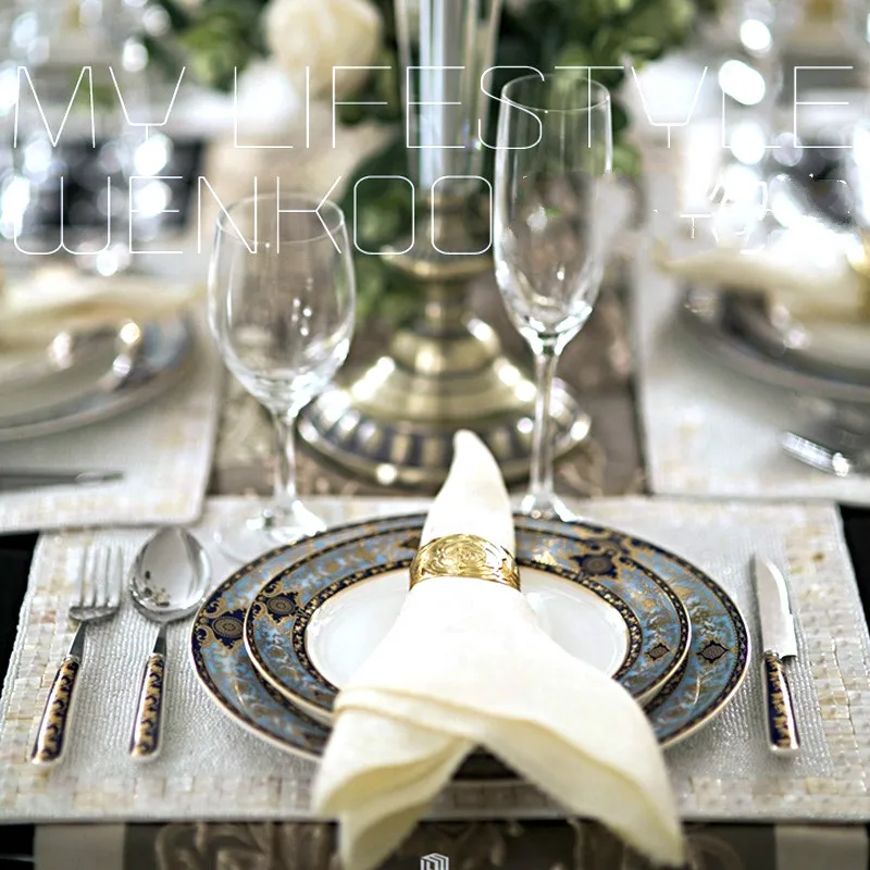 Домашний кухонный набор столовых приборов блюдо европейская кость Китай синий