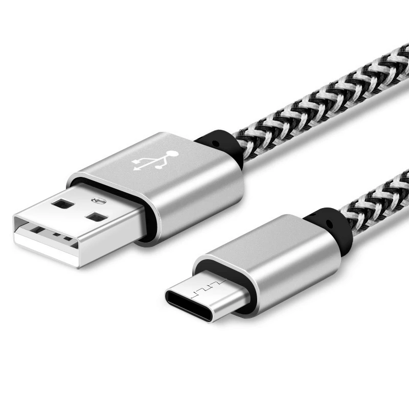 Металлический оплетенный кабель Type C USB Дата для зарядного устройства Xiaomi 8 9 10 Mix 2S