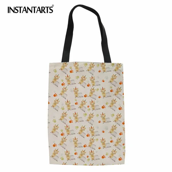 CC5225Z22 INSTANTARTS прочный большой Tote Bag Пёс из мультфильма печатных белье Бакалея многоразовый мешок складная сумка для девочек леди - Цвет: CC5225Z22