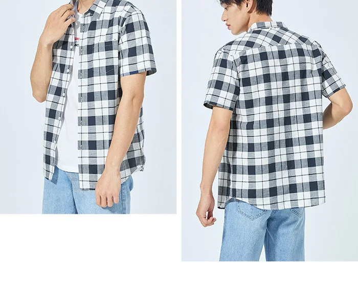SEMIR, рубашка с коротким рукавом, мужская клетчатая рубашка, Корейская Повседневная рубашка, брендовая рубашка, мужская, внутри, Гонконг