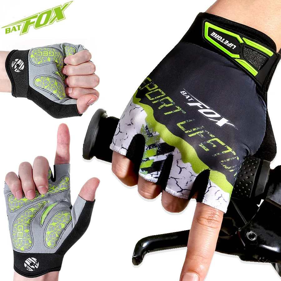 BATFOX велосипедные перчатки без пальцев дышащий велосипед шок для mtb на открытом