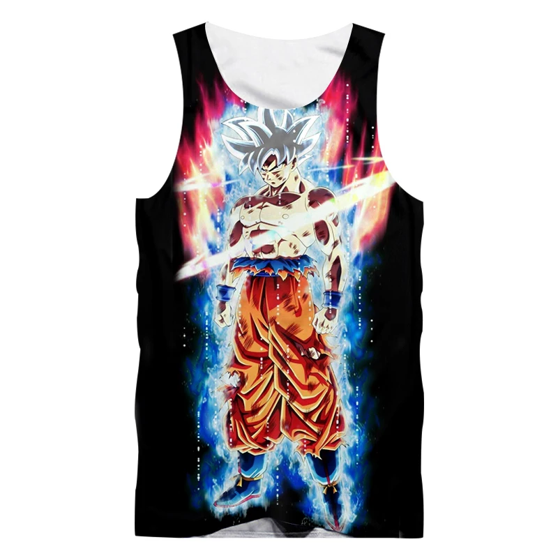 OGKB/Новое поступление, мужские Забавные топы с принтом Dragon Ball Z 3D на бретелях для мальчиков, хип-хоп, панк, без рукавов, для тренировок, фитнес-майка, дропшиппинг