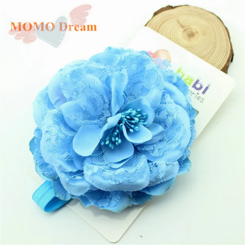 Пион цветок Кружева Головная Повязка Дети Цветочным Узором Аксессуары Для Волос
