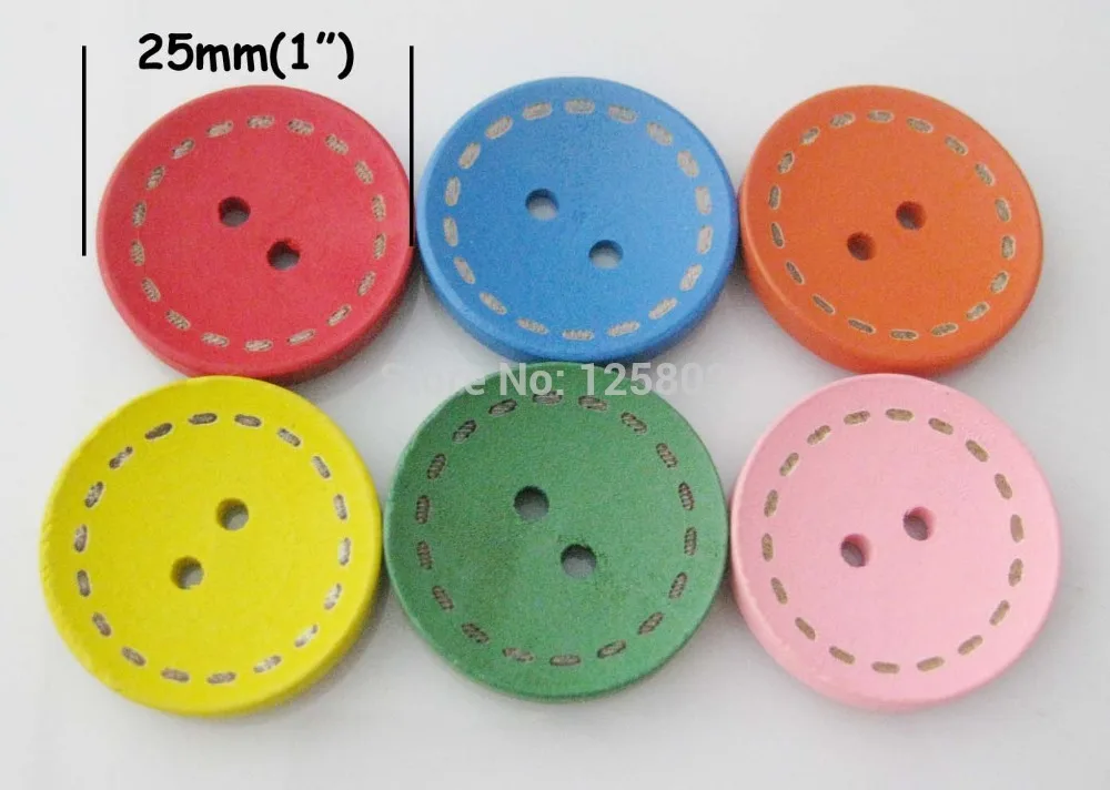 Круглые деревянные пуговицы для рукоделия 2 отверстия 15-20-25 мм 50 шт. | Дом и сад