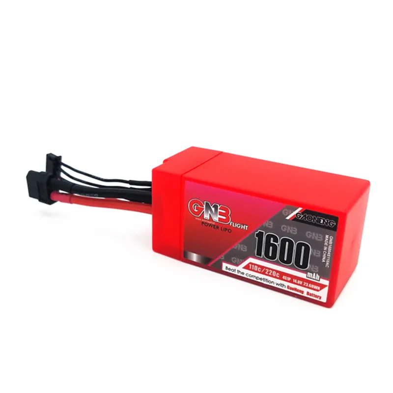 Аккумуляторная батарея Lipo Gaoneng GNB 1600 mAh 4S1P 14 8 V 110C/120C 23.68WH w/защитный чехол для FPV