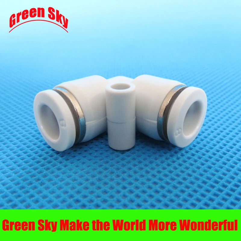 

6 pcs/lot 8mm to 8mm OD tube L shaped push in pneumatic elbow fitting
