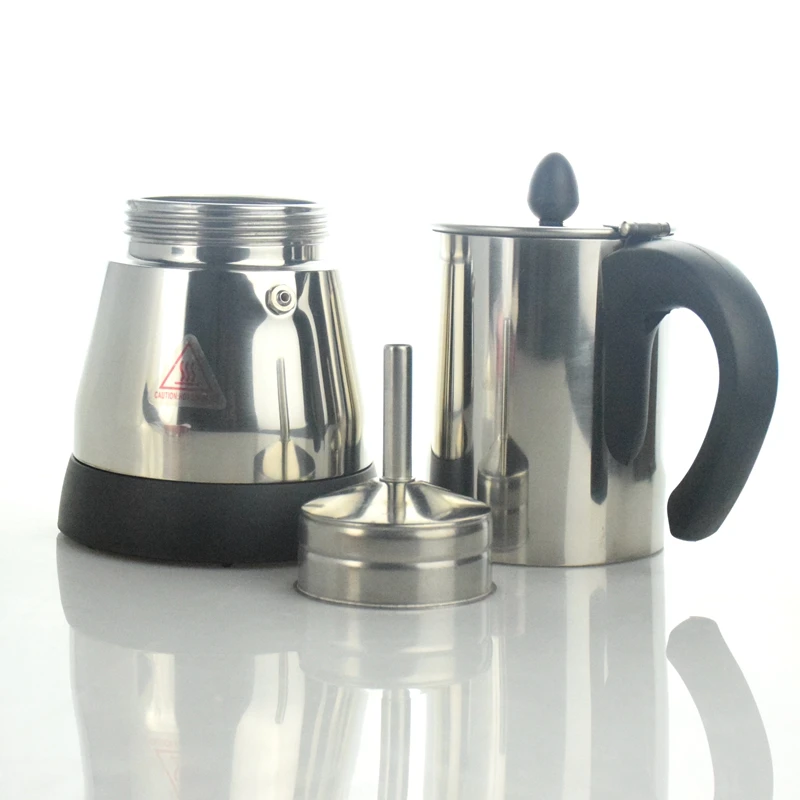 Электрическая кофеварка для эспрессо 1 6 чашек Moka Pots 220 в евро вилка 304 нержавеющая
