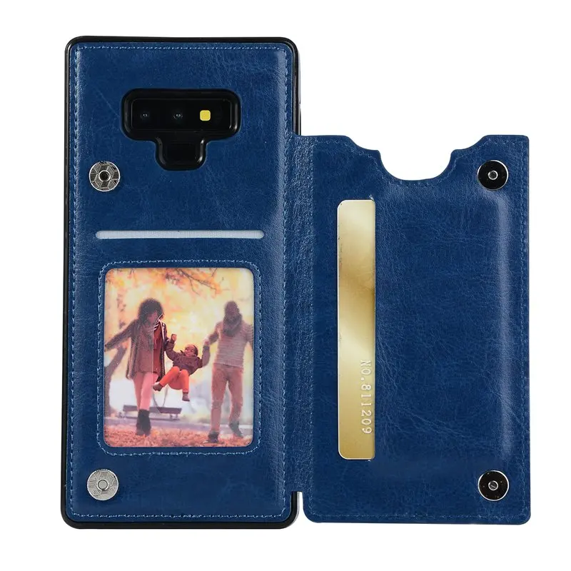 Blue Пряжка Флип раскладный кожаный чехол для samsung Galaxy S10 S9 S8 плюс S10e S7 Edge Note 9 8 мульти Слои с подставкой и карманами для карт бумажник сумка - Цвет: Blue
