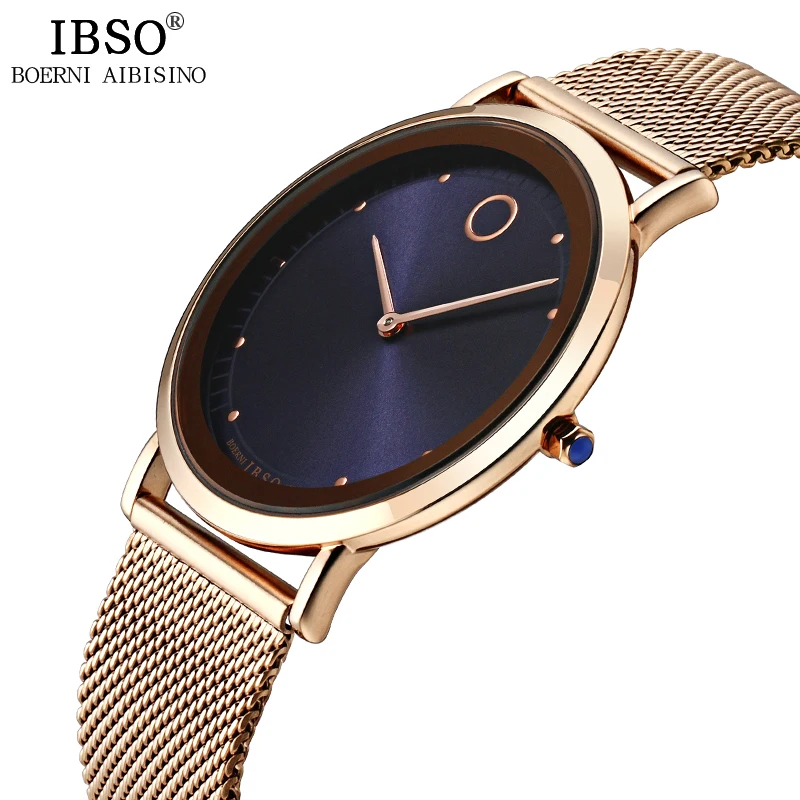 Часы IBSO мужские топовые брендовые Роскошные 7 6 мм ультратонкие кварцевые