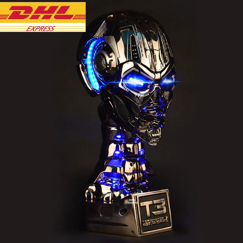 Статуя Terminator Арнольда Шварценеггера светодиодный подсветкой обхват глаз Череп