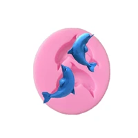1pc dolphin shaped fondant silicone mold diy cake baking tool kitchen cake decorating tools chocolate biscuits mold l010