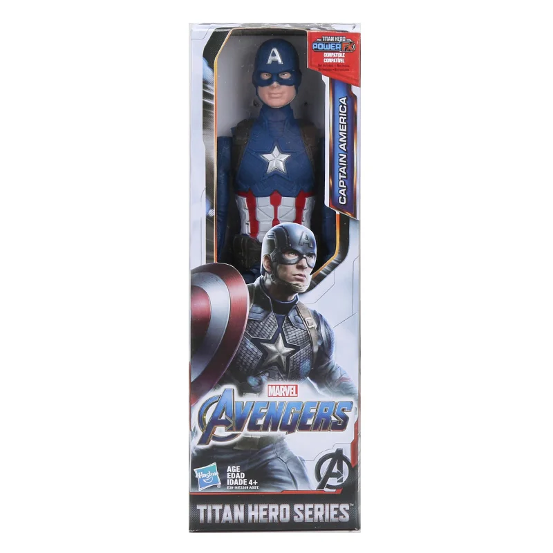 Captain with box Marvel Мстители 4 Endgame Antman Ронин Железный человек Тор Капитан Марвел Халк Титан герой серии фигурка игрушка - Цвет: Captain with box