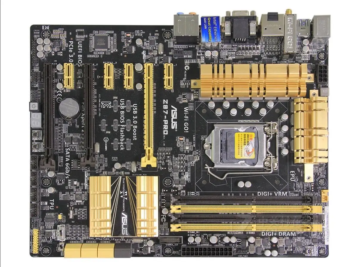 ASUS Z87 PRO 7 PCIE LGA 1150 DDR3 PCI E3.0 USB3.0 32 Гб wifi настольная материнская плата 90%