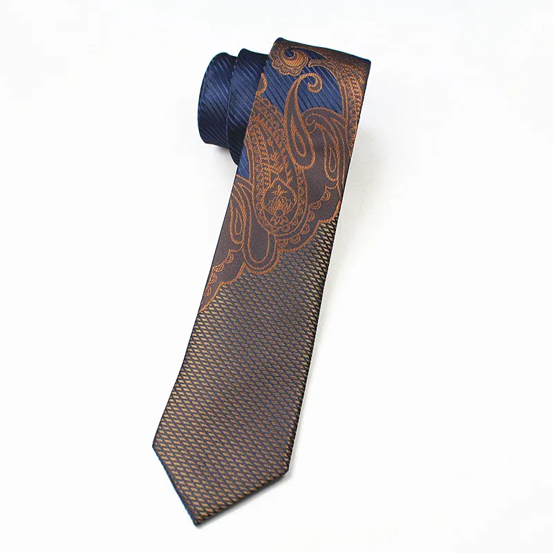 Rbocott Для мужчин s Slim Tie моды Галстук Пейсли 6 см ширина Узкие галстуки для мужчин Свадебная вечеринка Узкие галстуки Gravatas corbatas