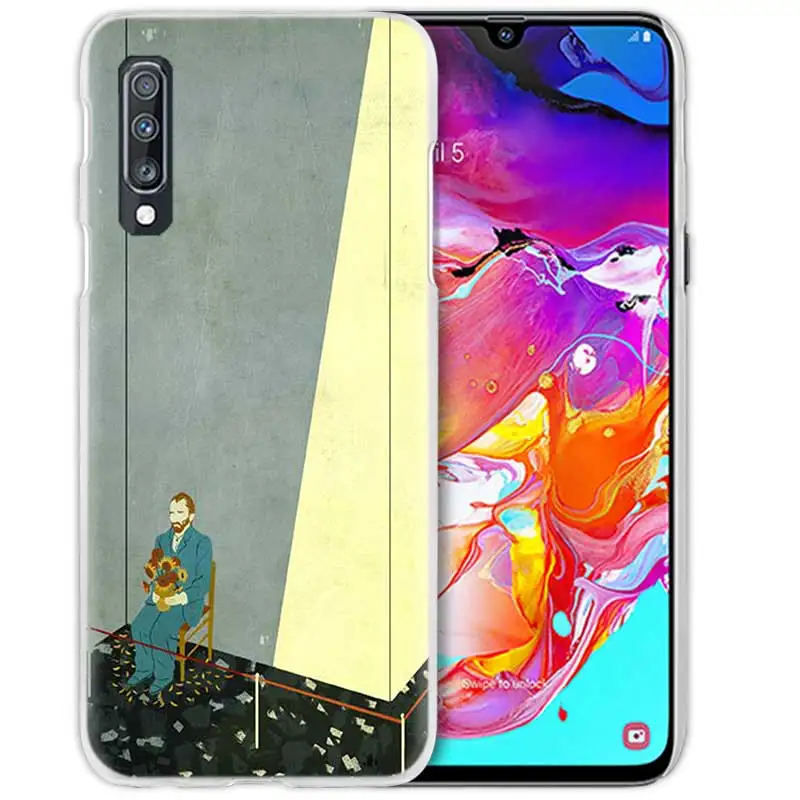 Ван Гог небо чехол для samsung Galaxy A50 A70 A80 A20e A60 A40 A30 A20 A10 A8 A6 плюс A9 A7 жесткий поликарбонатный люксовый чехол для телефона с бумажником и крышка