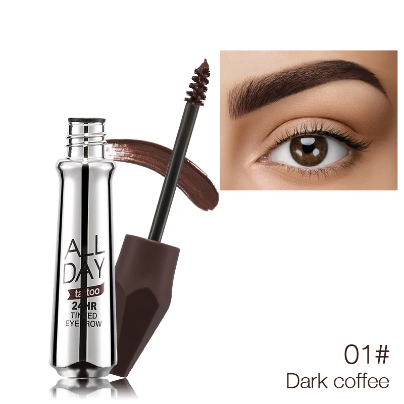 01 Dark Coffee Музыкальный цветок, 4 цвета, краситель, крем для бровей, водостойкий, для увеличения бровей, 24 часа, стойкий ТИНТ, макияж, тату, натуральный воск для бровей - Цвет: 01 Dark Coffee