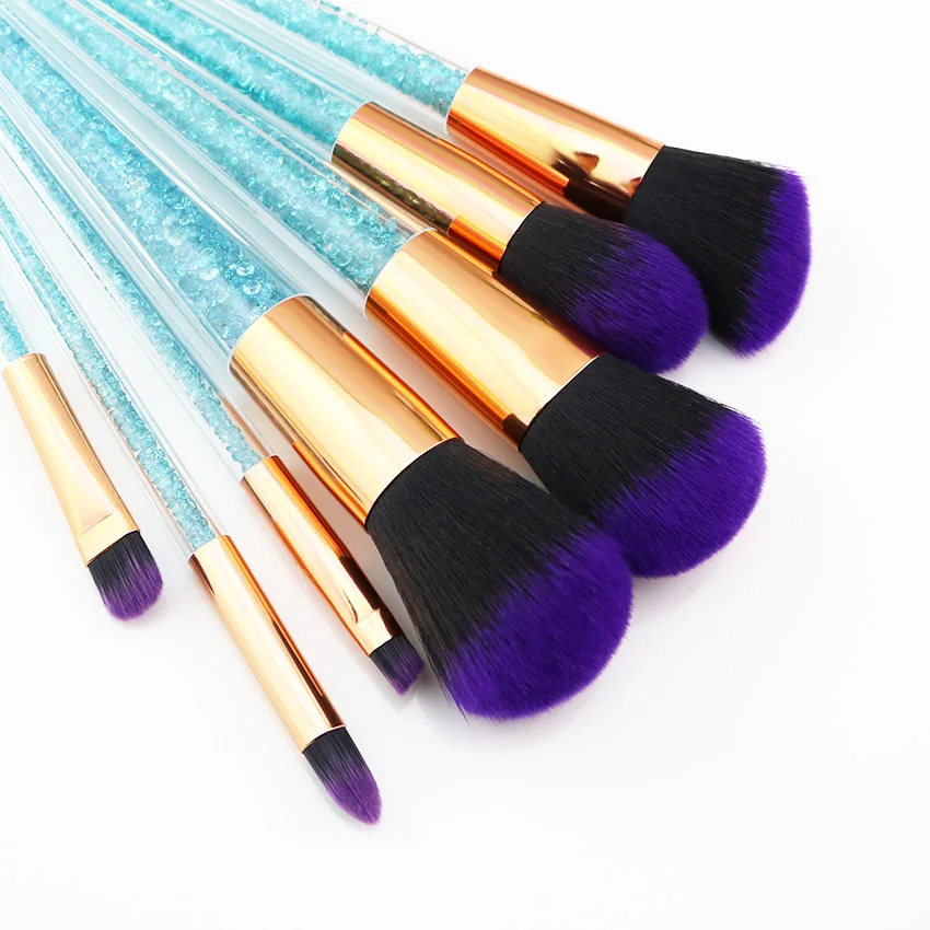 7 шт. набор кистей для макияжа со стразами и кристаллами алмазные