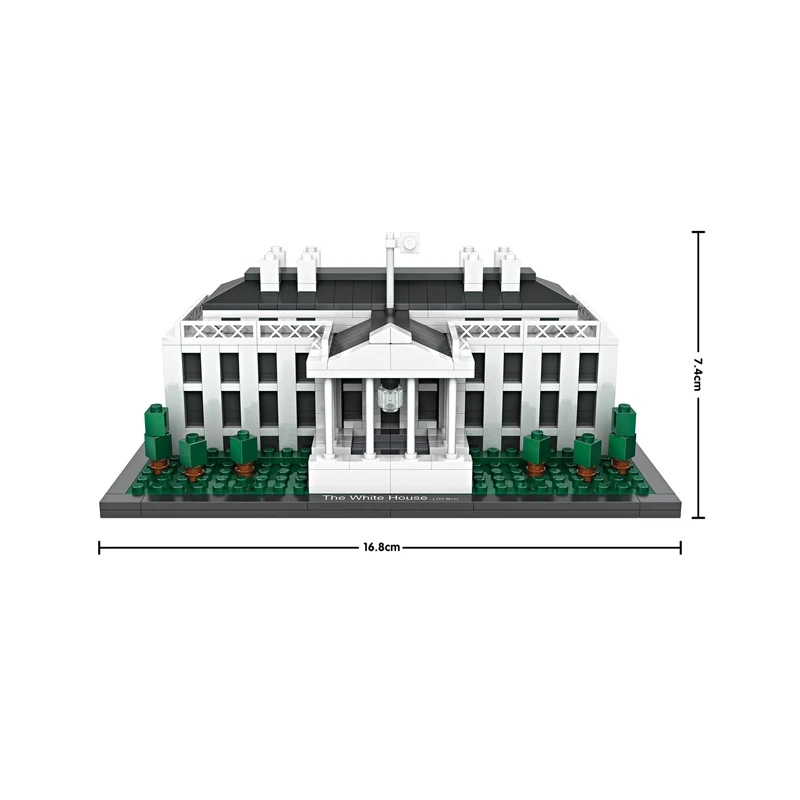 588 шт всемирно известные строительные серии мини американский белый дом 3D Модели