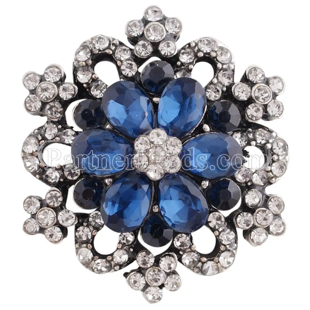 Partnbeads Новая мода горный хрусталь 18 мм Кнопка Посеребренная сменная защелка