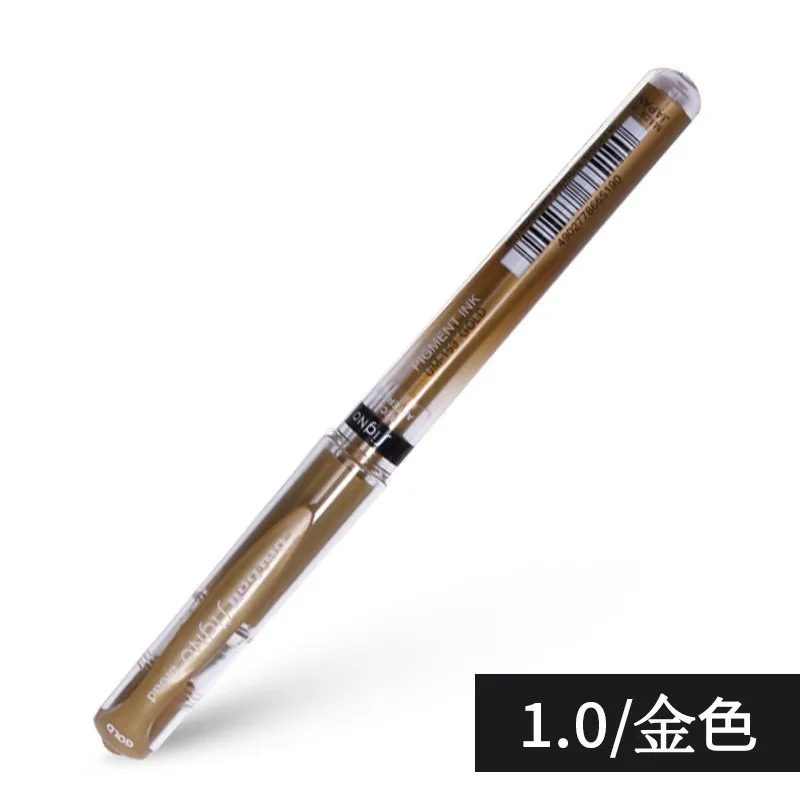 Gold Подлинная японская одношариковая ручка Signo с широким Um-153, гелевая ручка 1,0 мм, синий/черный/красный/белый/серебристый/Золотой, офисные школьные письменные принадлежности - Цвет: Gold