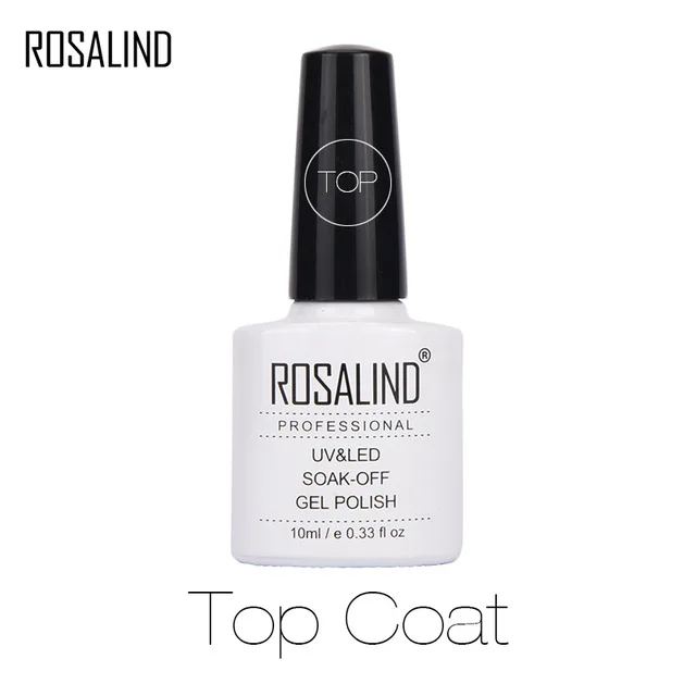 Rosalind, 10 мл, 01-58 цветов, Гель-лак для ногтей, белая бутылка, яркий красочный Гель-лак для стемпинга, УФ светодиодный Гель-лак - Цвет: Top Coat