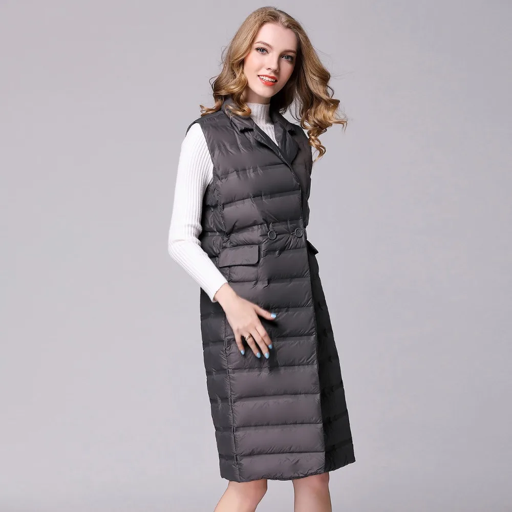 Брендовый женский ульсветильник 90% белый утиный пух жилет Повседневный