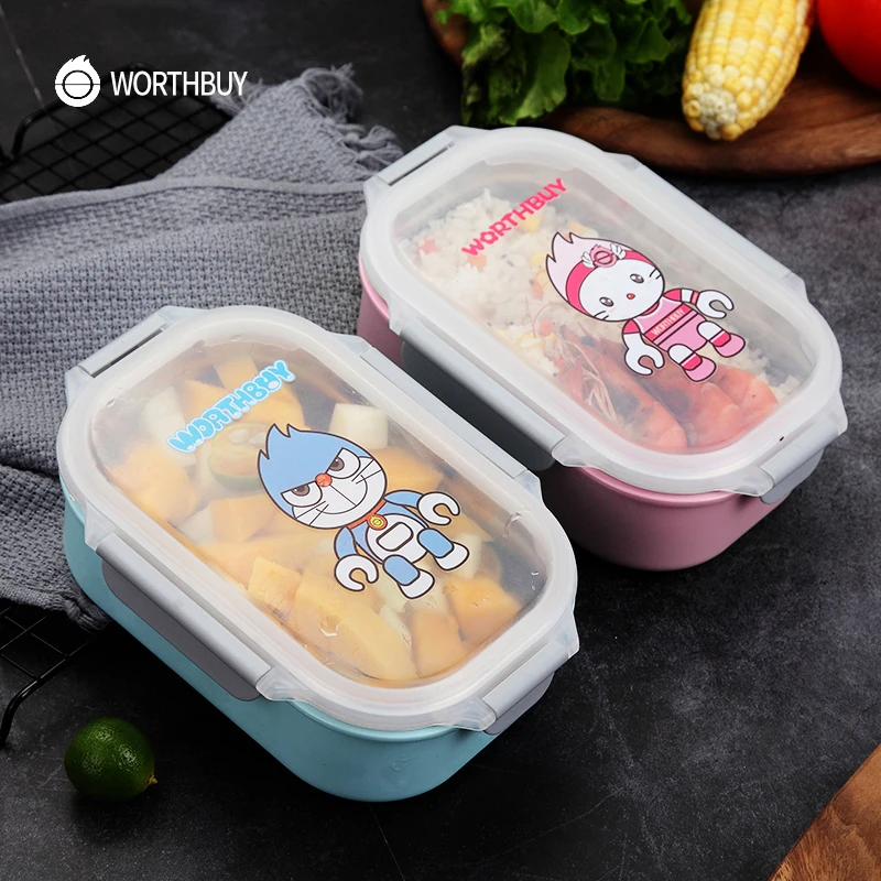WORTHBUY милый мультфильм Bento Box для детей Школа японский контейнер завтрака