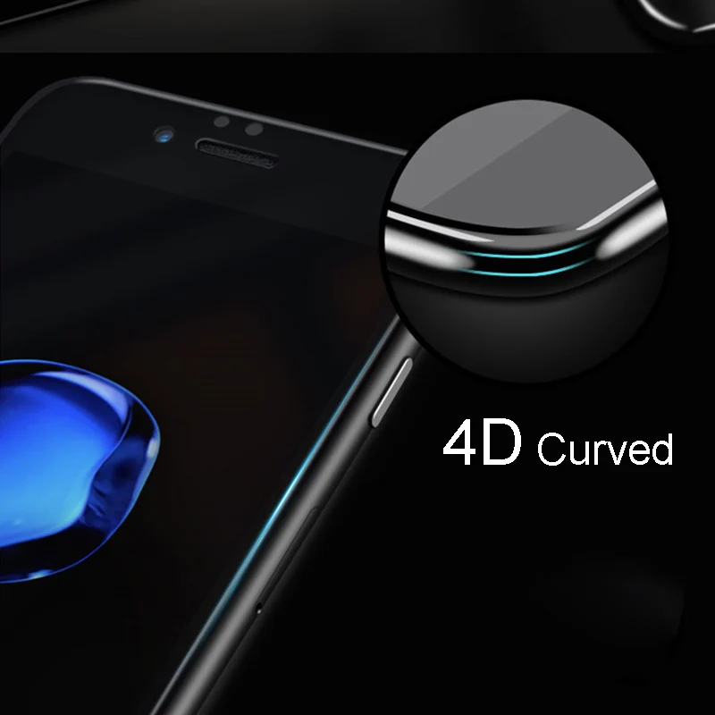 4D изогнутое закаленное стекло полное покрытие экрана протектор для Apple iphone 7 7plus 6 6S 6Plus 8 Plus для iphone X 4D закаленное стекло