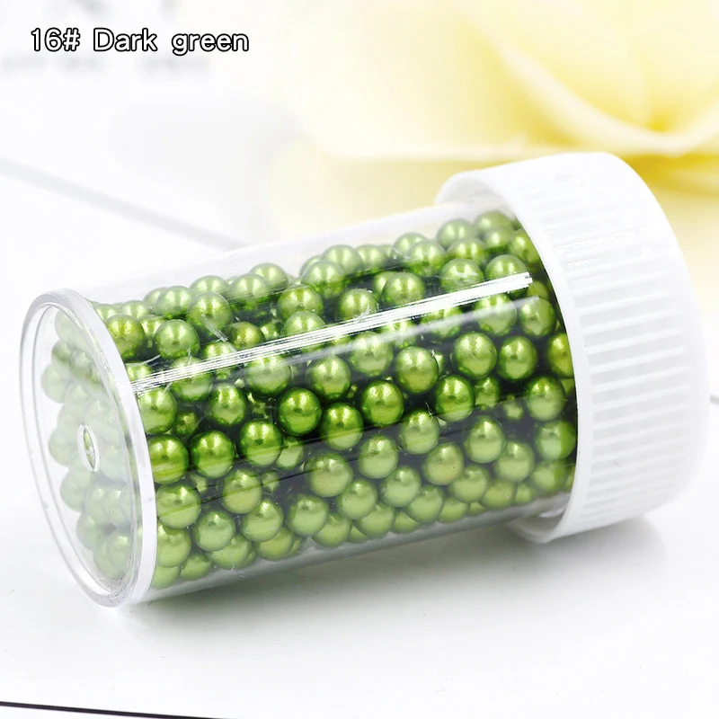 16 Dark green 380 шт бусины для слаймов DIY аксессуары наполнитель Кристальные частицы грязи имитация жемчуга без отверстий DIY Ювелирные изделия поставки слаймов 4 мм - Цвет: 16 Dark green