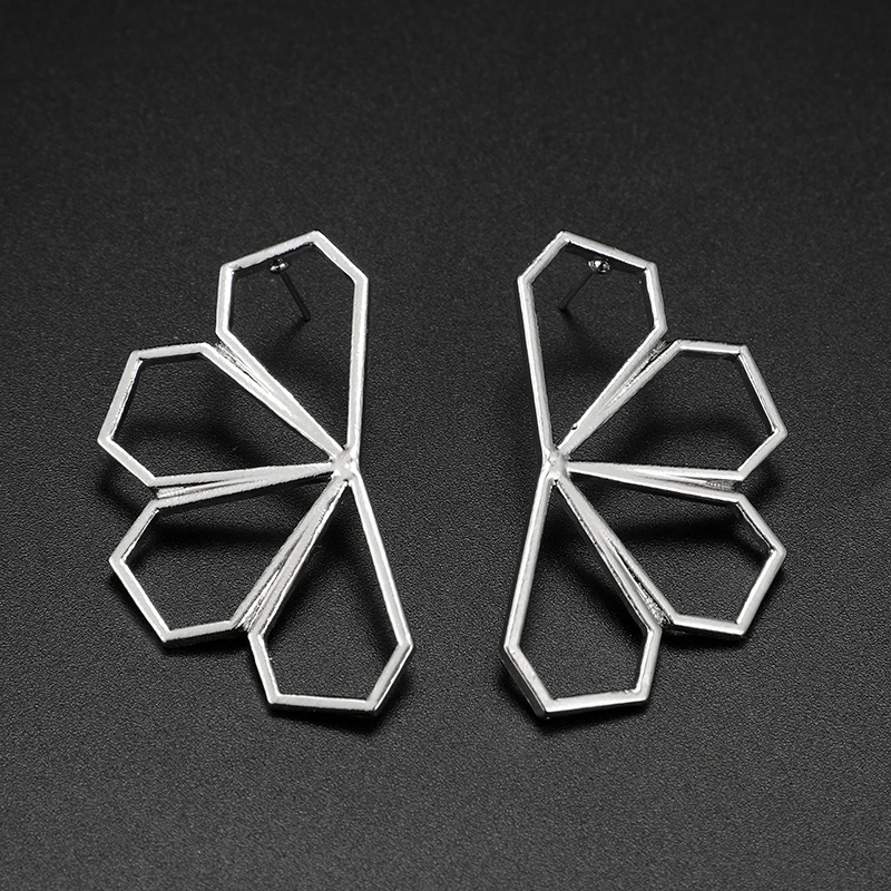 Docona серебряный цвет полый цветок висячие серьги для женщин геометрические