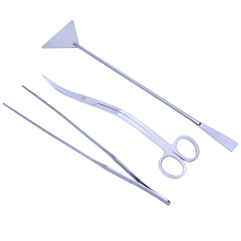 

3Pcs/set Stainless Steel Aquarium Aquatic Maintenance Trim Tools Kit Live Plants Maintenance Tweezers Scissors Leveler Tool Kit