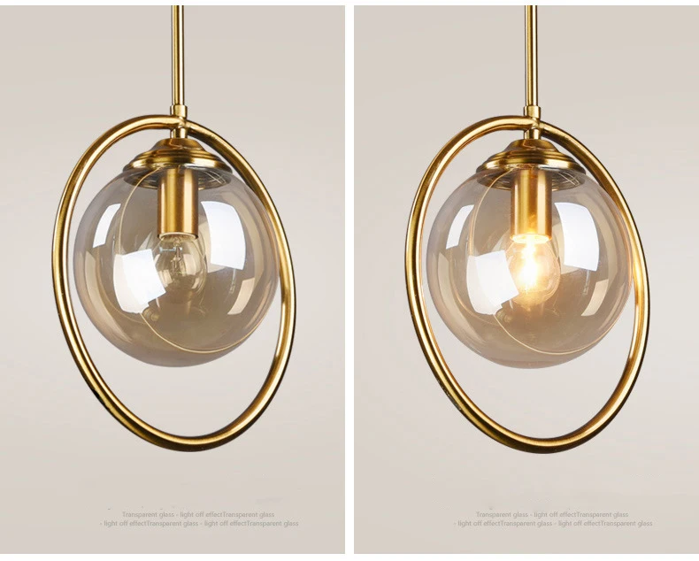 Modern single-head dining room bedroom living indoor pendant light clear bubble glass ball lamp AC110V 220V 240V | Лампы и освещение