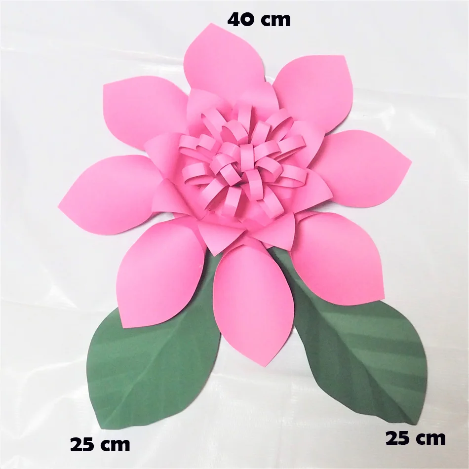 40 см Cardstock роза DIY легко бумажные цветы + 2 шт 25 листья для детской стены Цветочный