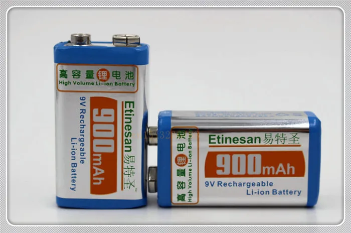 2 шт./лот ETINESAN 9v SUPER BIG 900mAh литий ионная аккумуляторная батарея 9 вольт гарантия