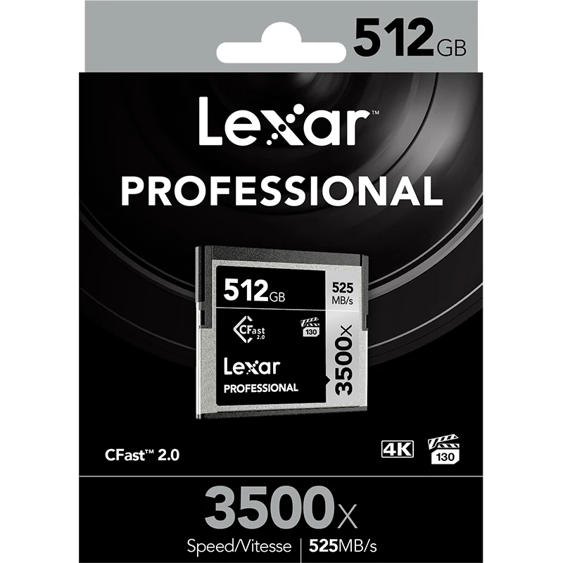 Lexar Professional 535 МБ/с./с 3500x высокоскоростная CFast карта памяти 32 Гб 64 128 ГБ 256 512 для 3D 4K Full