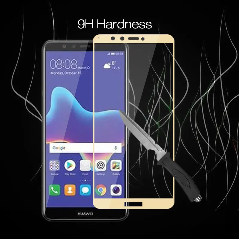Для Huawei Y9 2018 защита экрана полное покрытие закаленное стекло пленка для FLA AL00 Enjoy 8
