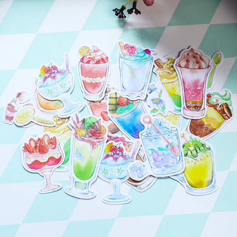 Летние Декоративные Канцелярские наклейки для напитков мороженого скрапбукинга