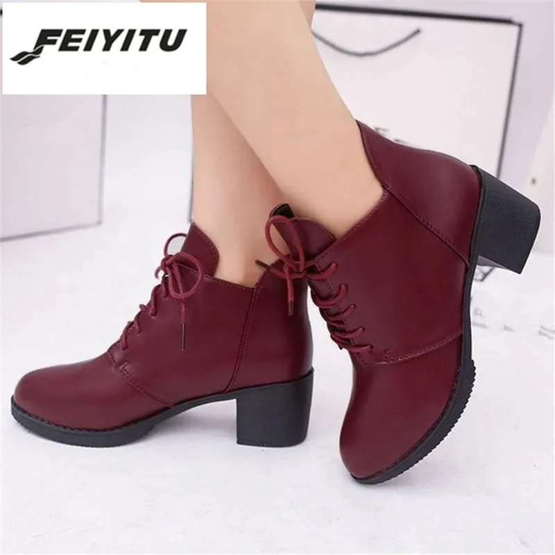 Feiyitu/женские ботильоны на высоком каблуке Женская обувь с острым носком